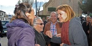 Cospedal durante su visita a Palomeque (Toledo).