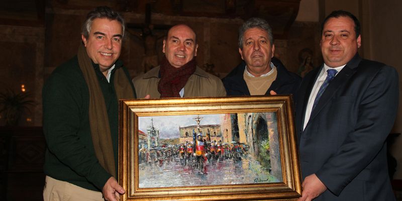Emilio Fernández-Galiano dona un cuadro a la Cofradía de Vera Cruz de Sigüenza 1 donacionfernandezgaliano