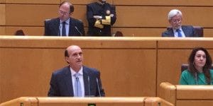 Juan Pablo Sanchez Sánchez-Seco durante la defensa de la  vigencia de las diputaciones en el Senado