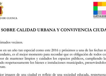 Mariscal dicta un Bando llamando a la colaboración ciudadana para la mejorar la imagen de Cuenca