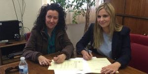 La consejera de Fomento del Gobierno de Castilla-La Mancha, Elena de la Cruz, hoy en la localidad de Trillo. 