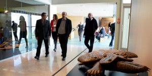 Visita de Martínez Guijarro al Museo de Paleontología en febrero.