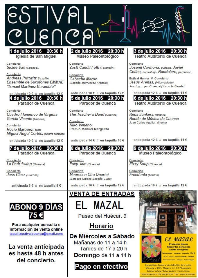 Estival Cuenca pone a la venta las entradas para los conciertos de su nueva edición 3 Estival Cuenca pone a la venta las entradas para los conciertos de su nueva edición