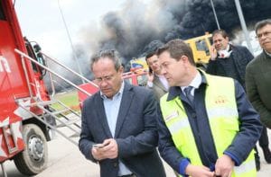 Page visita la zona del incendio