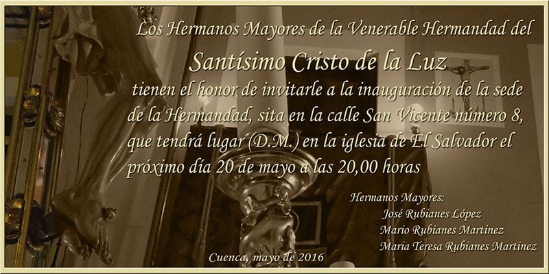 La V. H. del Santísimo Cristo de la Luz inaugura este viernes su nueva sede
