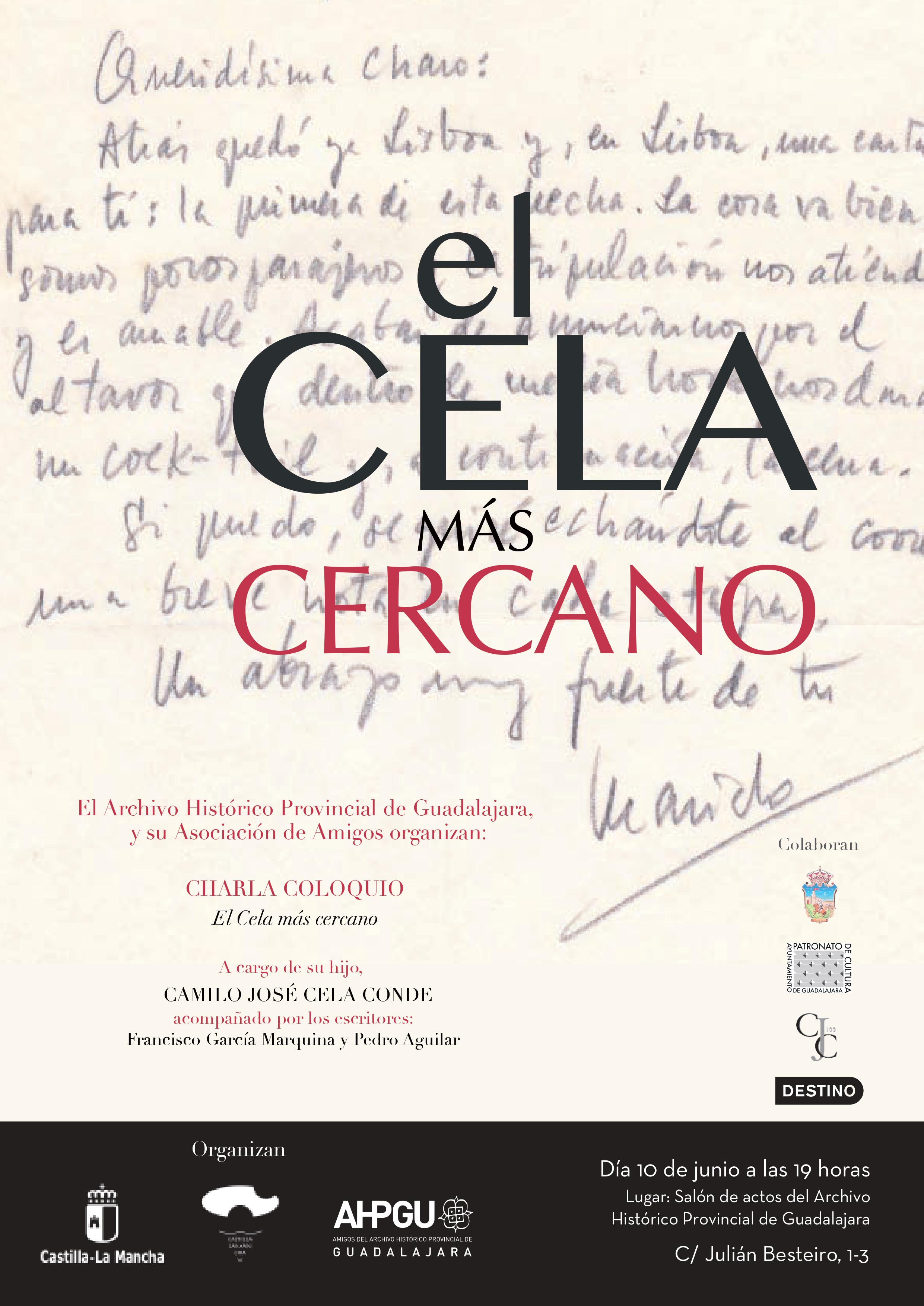 La Junta rinde homenaje a Cela en un acto en el Archivo Histórico Provincial con la presencia del hijo y el hermano del escritor 1 cartel cela