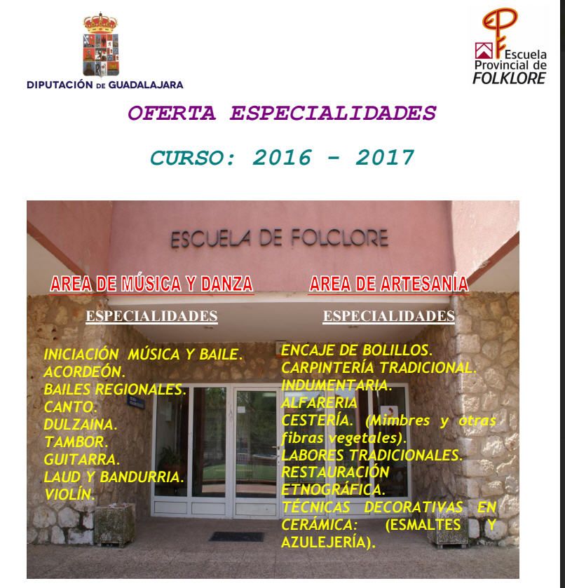 Mañana se abre la reserva de plaza para el próximo curso en la Escuela de Folklore de la Diputación