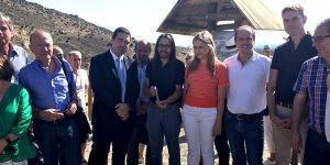 Elena de la Cruz en el acto de colocación del clavo dorado en Fuentelsaz