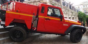 Presentado en la Plaza Mayor un nuevo vehículo contra incendios pionero a nivel mundial