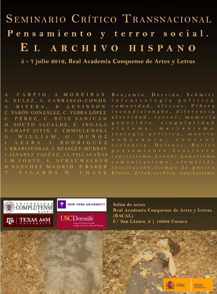 Comienzo en la RACAL del III Seminario Crítico-Político Transnacional: «Pensamiento y Terror Social. El Archivo Hispano»
