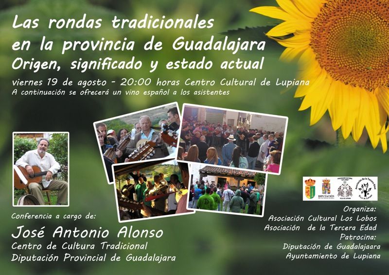 El viernes 19, conferencia de José Antonio Alonso en Lupiana sobre «rondas tradicionales»