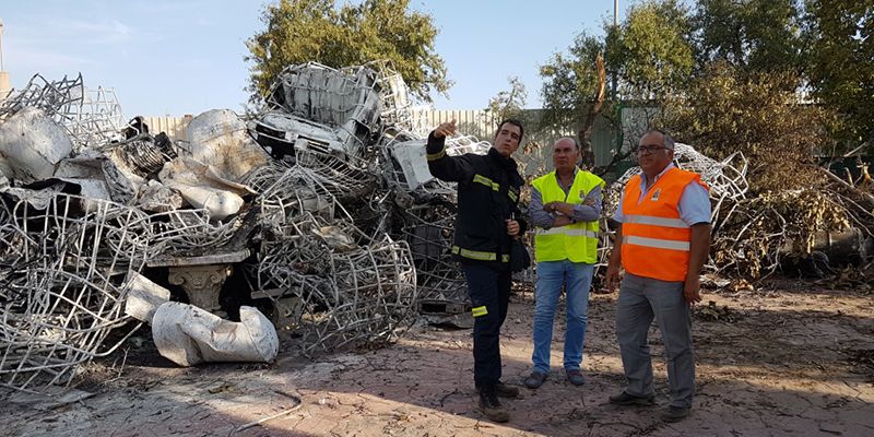 Latre resalta el trabajo del Consorcio de Bomberos de la Diputación en Chiloeches y confía en que pronto finalicen sus trabajos