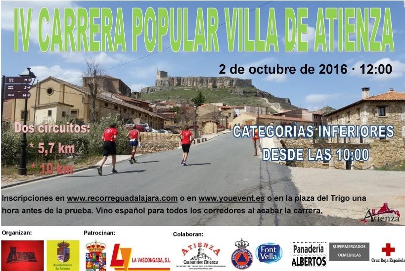 El domingo se celebrará la IV Carrera Popular de Villa de Atienza,  novena prueba del Circuito Diputación de Guadalajara