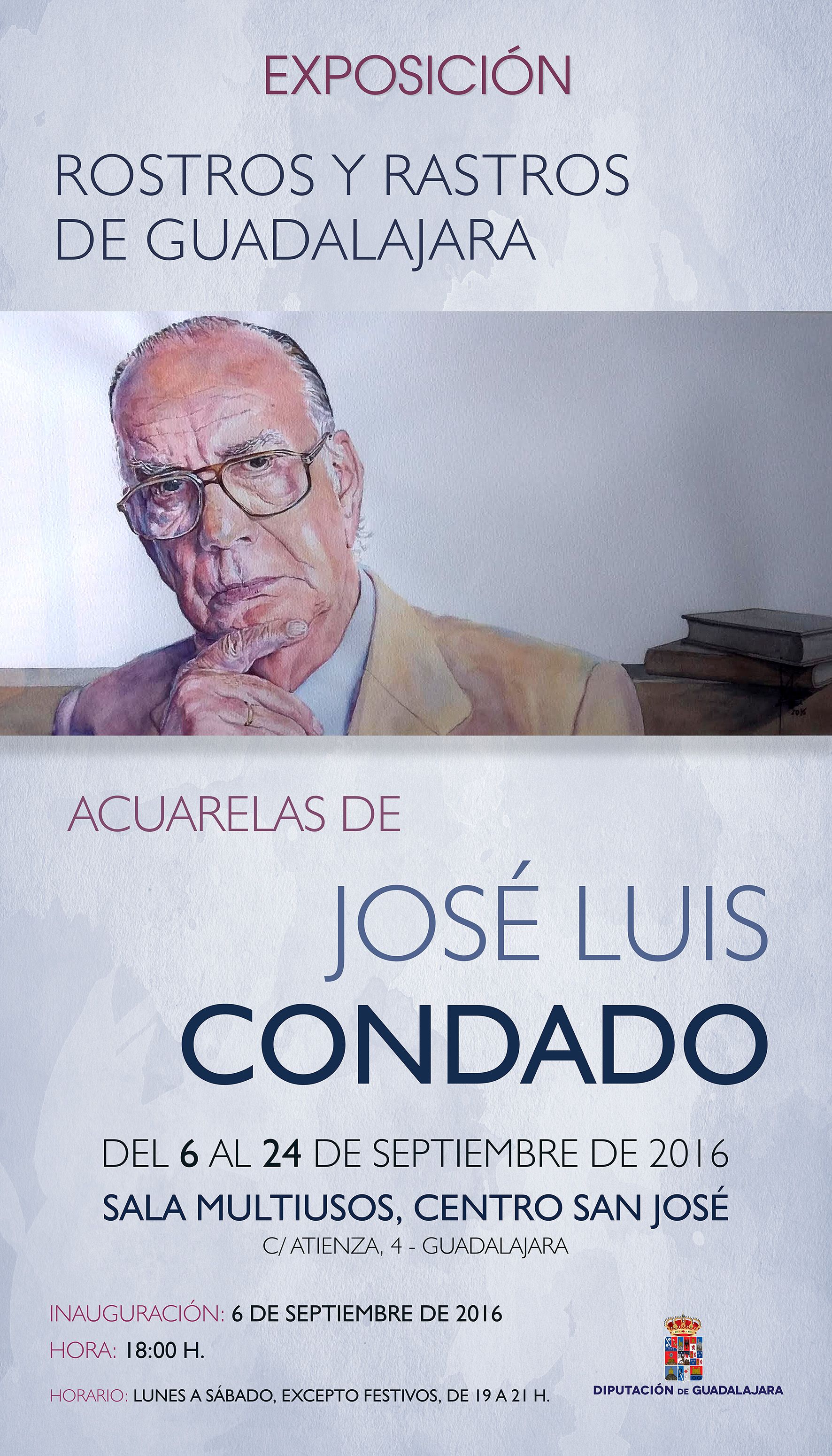 «Rostros y rastros de Guadalajara» de José Luis Condado, exposición de Diputación para Ferias