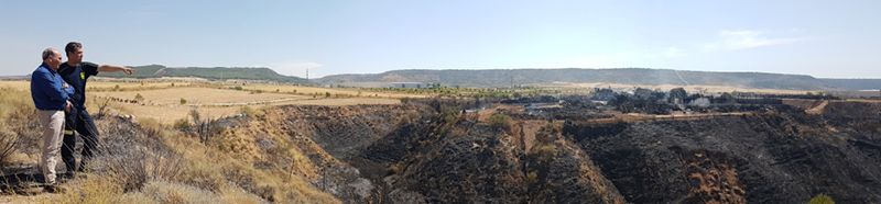 Latre confía en que “muy pronto” quede extinguido el incendio de Chiloeches