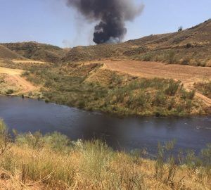 Incendio Chiloeches. Chapapote en las aguas fluviales
