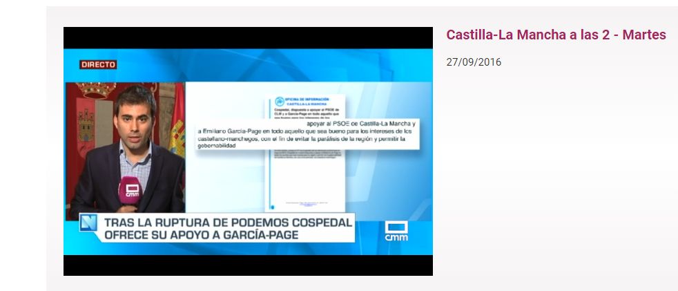 El PP desmiente rotundamente a Rtvcm: Cospedal no ha ofrecido un "trueque" de diputados a Page 1 rtvcm