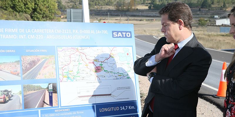 Renovada la carretera CM-2123 entre la CM-220 y Arguisuelas