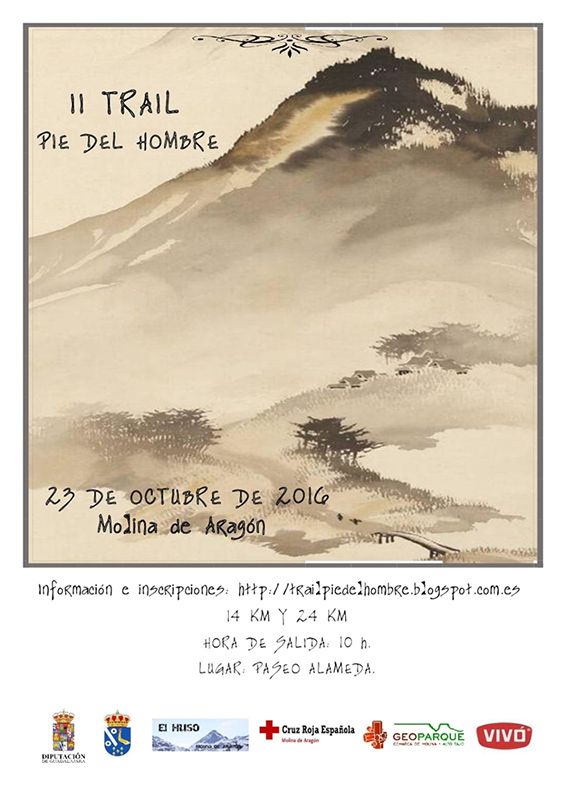 El domingo 23 , II Trail Pie del Hombre en Molina de Aragón, quinta prueba del Circuito de Carreras Montaña que organiza Diputación