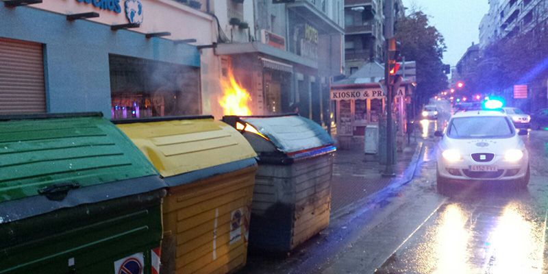 La Policía Local de Cuenca investiga una pista fiable para encontrar al culpable de la quema de los contenedores