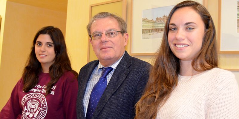 El rector de la UCLM se reúne con la nueva delegada de Estudiantes 1 Esther López Jareño Miguel Ángel Collado y Clara Pina noviembre 2016