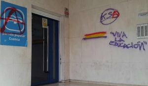 Nuevas pintadas en la sede del PP de Cuenca 2 (Foto: @ONDACEROCUENCA