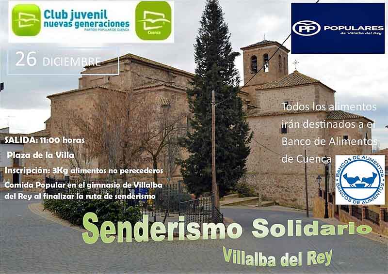 El Club Juvenil de NNGG de Cuenca y el PP de Villalba del Rey te invitan a participar en su III Marcha de Senderismo Solidaria