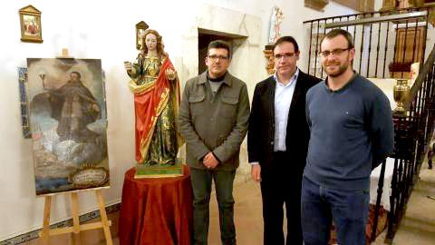 Diputación de Cuenca restaura en Villaescusa de Haro un lienzo del siglo XVIII y una escultura del XV
