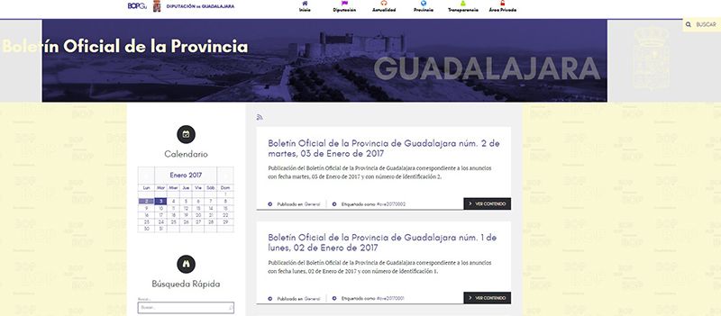 La Diputación de Guadalajara pone en marcha el nuevo Boletín Oficial de la Provincia