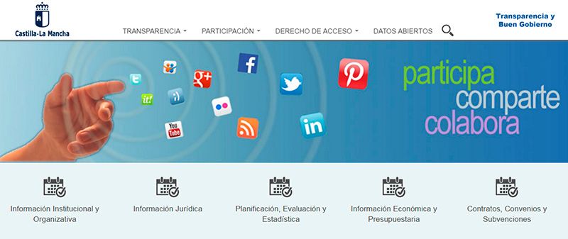 El Portal de Transparencia de Castilla-La Mancha recibió durante 2016 más de 36.000 visitas