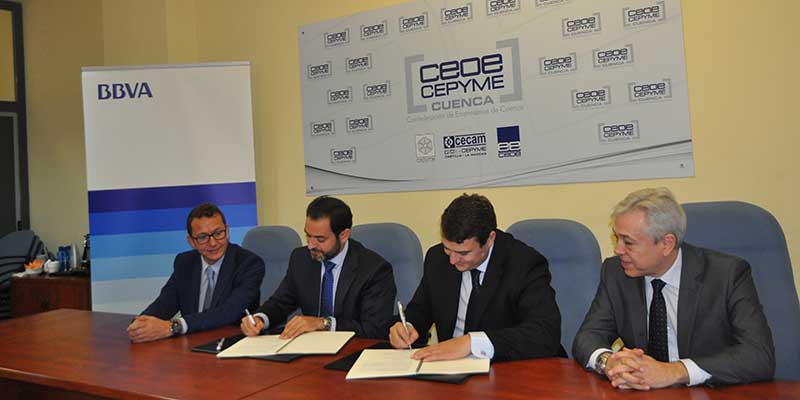 CEOE-Cepyme Cuenca firma un convenio con BBVA para ofrecer líneas de financiación preferencial a las empresas