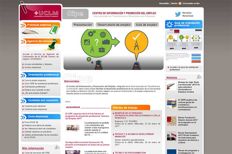 El CIPE celebra en la Universidad de Castilla-La Mancha la ‘Semana del Empleo 2017’ del 6 al 9 de febrero 3 El CIPE celebra en la Universidad de Castilla-La Mancha la ‘Semana del Empleo 2017’ del 6 al 9 de febrero