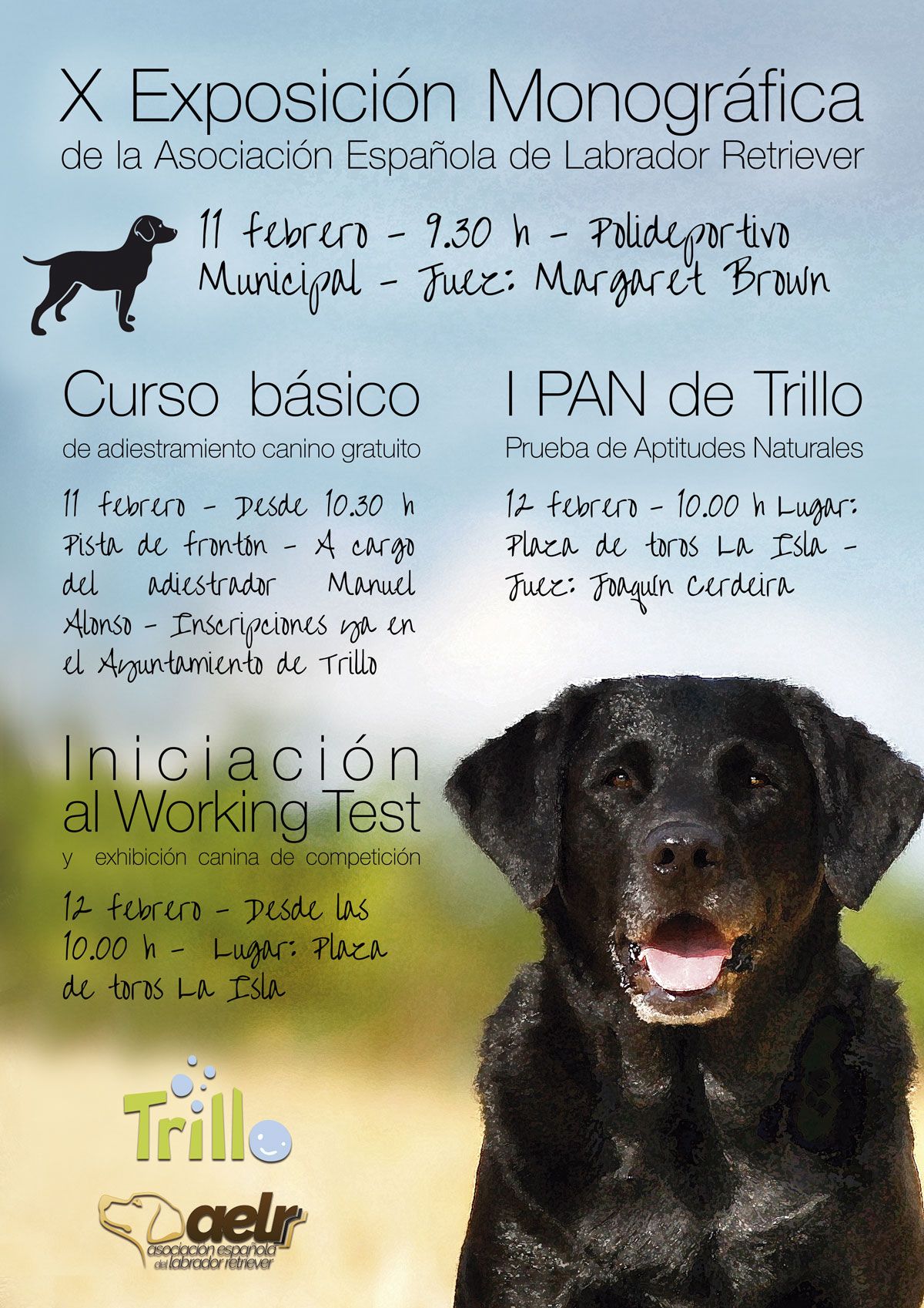 Trillo acoge la X Exposición Monográfica de Labrador Retriever el 11 de febrero