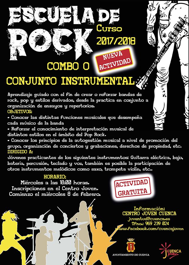 La Escuela de Rock de Cuenca abre sus puertas el ocho de febrero en el Centro Joven