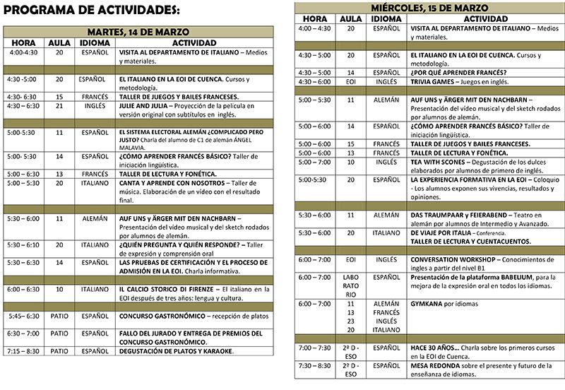 Jornada Puertas abiertas en la Escuela Oficial de Idiomas de Cuenca