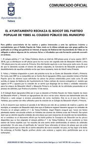 Comunicado oficial Ayuntamiento de Yebes 1