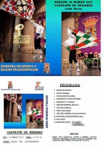 Muestra de música y bailes tradicionales de la Escuela de Folklore de la Diputación el sábado 18 en Castejón