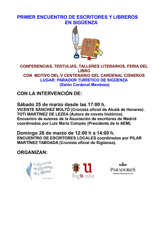 Este fin de semana, 'I Encuentro de escritores, libreros y editores', en Sigüenza