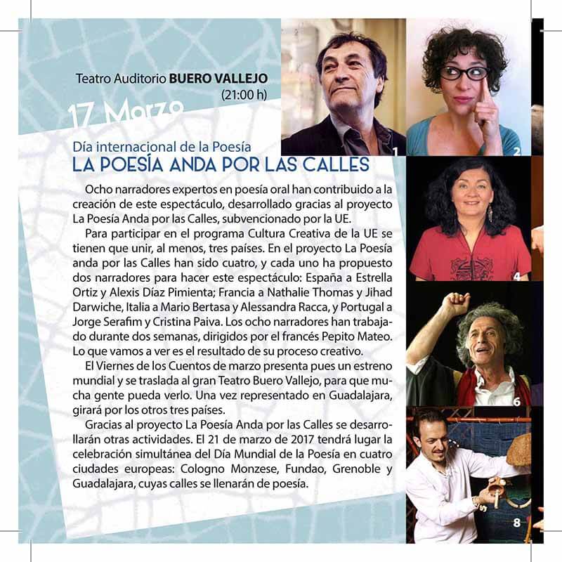 Este viernes, "La poesía anda por las calles" en el Buero Vallejo 3 Este viernes, "La poesía anda por las calles" en el Buero Vallejo