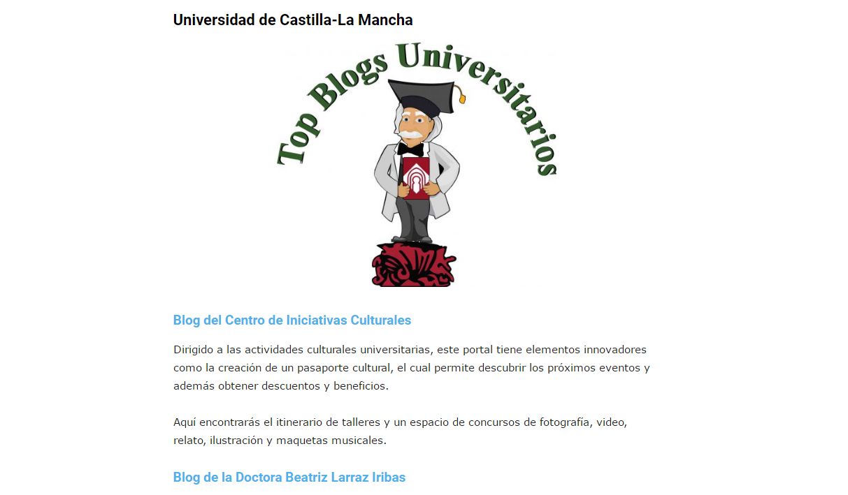 Cuatro blogs de la UCLM, entre los más destacados de las universidades españolas