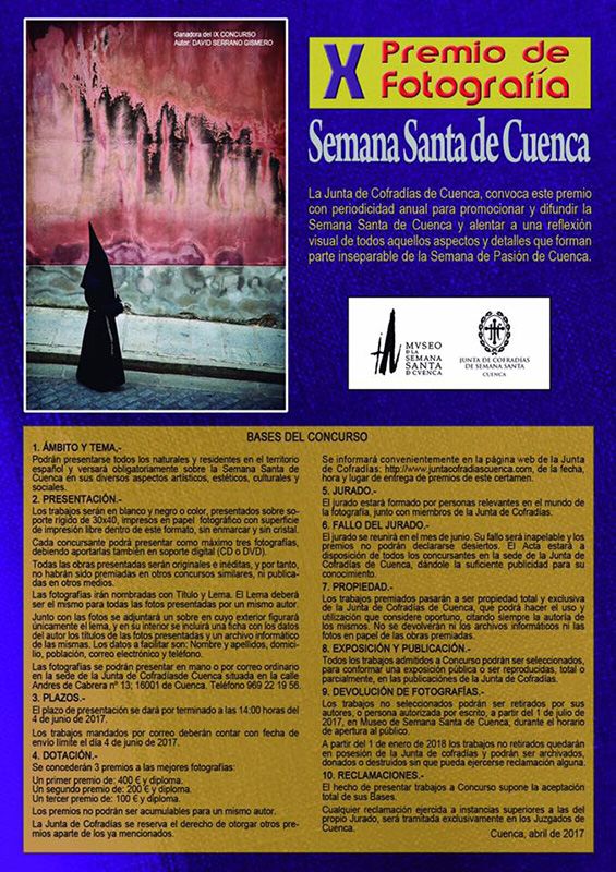 El Premio de Fotografía “Semana Santa de Cuenca”, convocado por la JdC, cumple 10 años