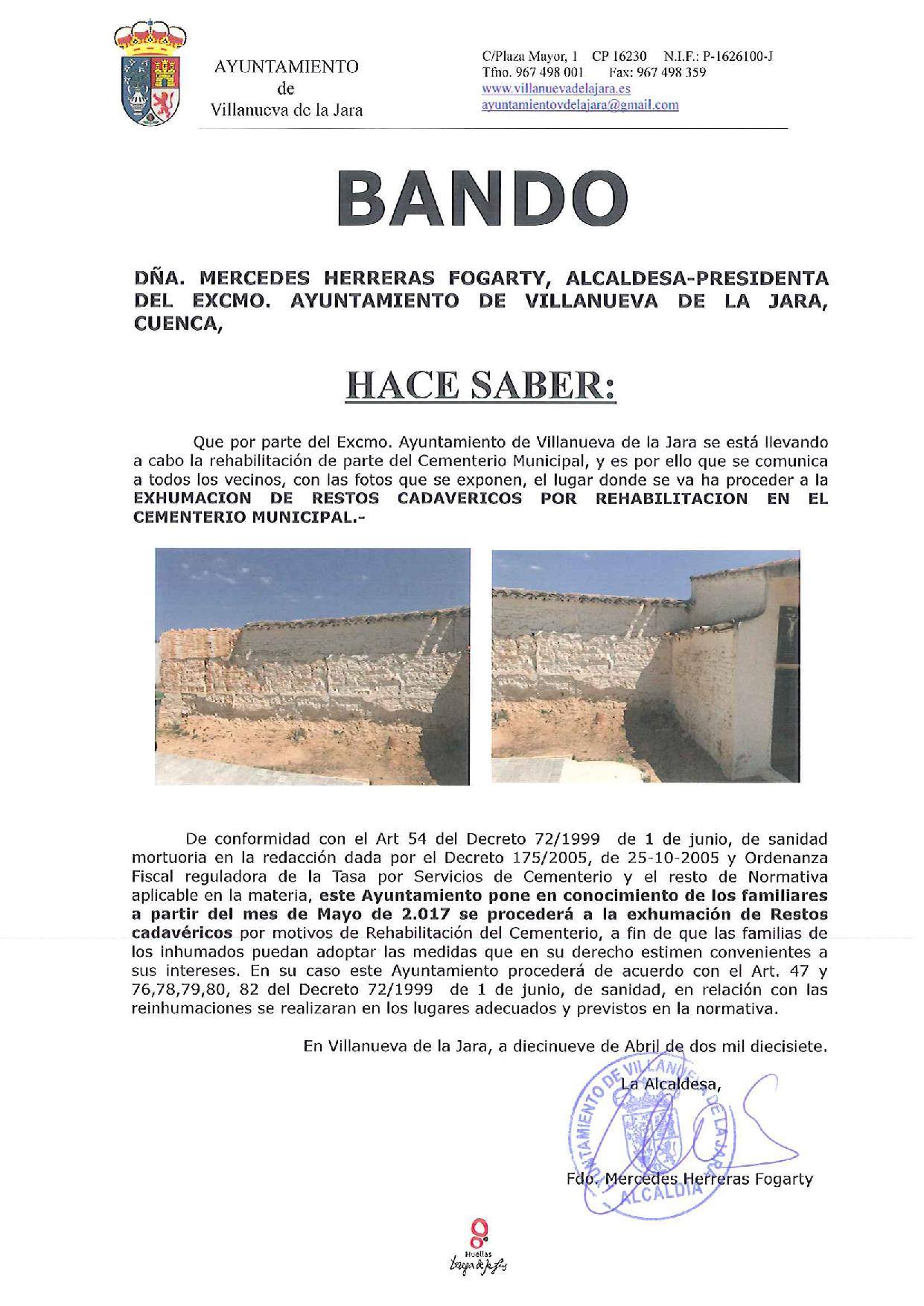 Villanueva de la Jara exhumará los cadáveres de su cementerio municipal 3 Villanueva de la Jara exhumará los cadáveres de su cementerio municipal