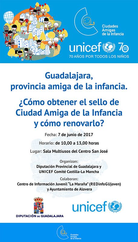 La Diputación de Guadalajara organiza una jornada sobre Ciudades Amigas de la Infancia