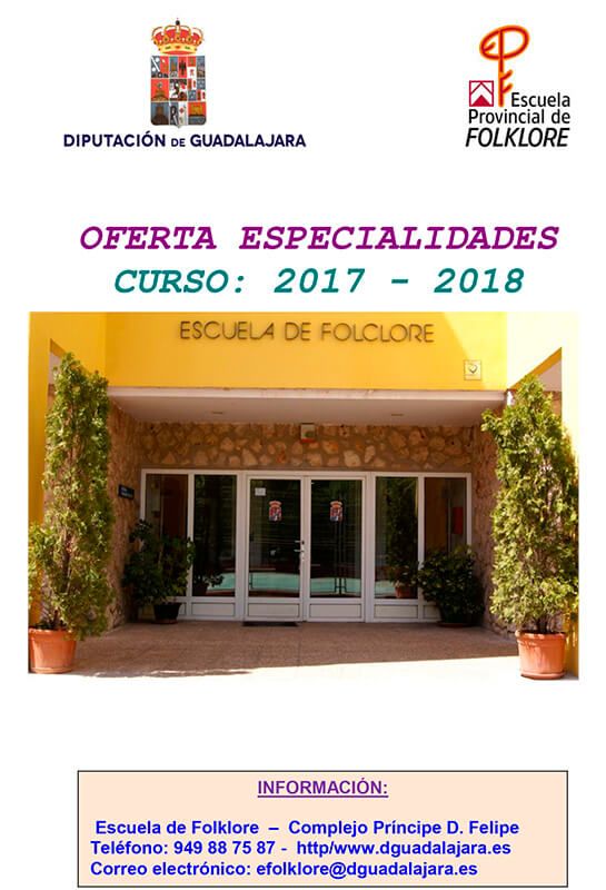 El lunes se abre la reserva de plaza para el próximo curso en la Escuela de Folklore de la Diputación de Guadalajara