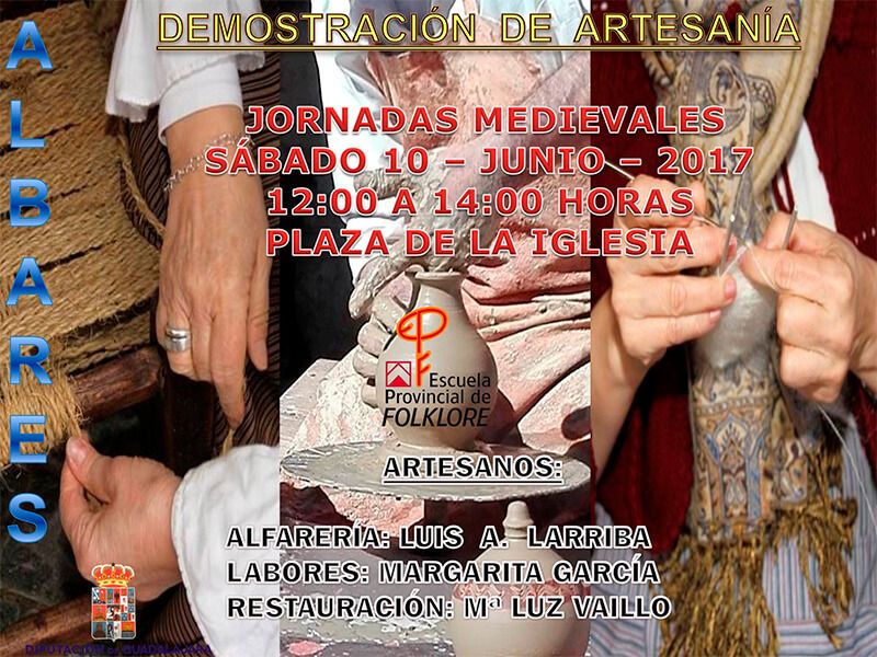 Demostraciones de artesanía de la Escuela de Folklore de la Diputación en Albares el próximo sábado 10