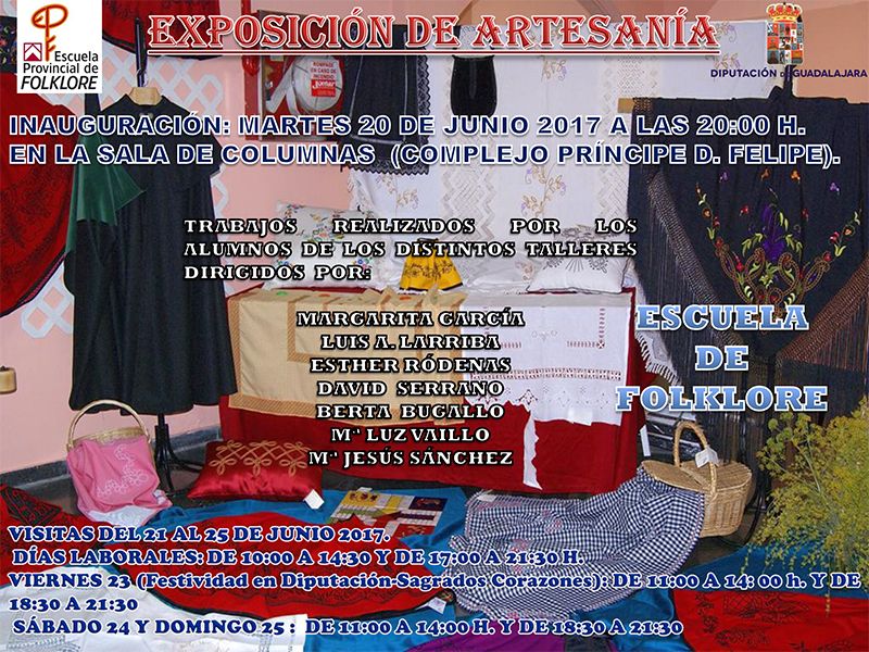 Mañana se inaugura la Exposición de trabajos de artesanía realizados en el curso 2016-2017 por los alumnos de la Escuela de Folklore de Diputación 3 Mañana se inaugura la Exposición de trabajos de artesanía realizados en el curso 2016-2017 por los alumnos de la Escuela de Folklore de Diputación