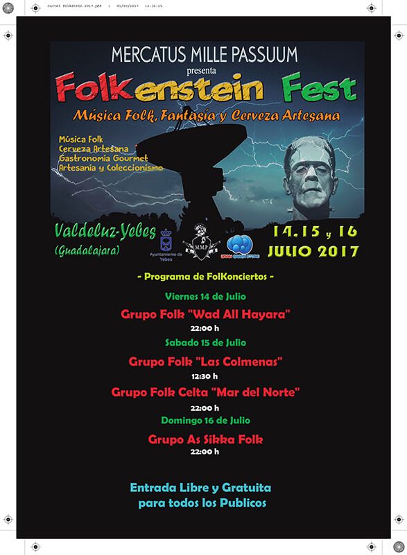 La Folkenstein Fest llega los días 14, 15 y 16 a Valdeluz con conciertos de folk, Food Trucks y cerveza artesana