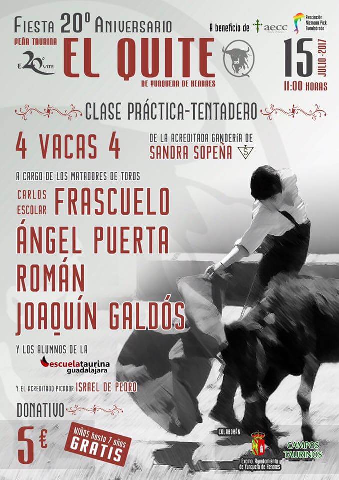 La Peña Taurina ‘El Quite’ de Yunquera de Henares celebra sus 20 años