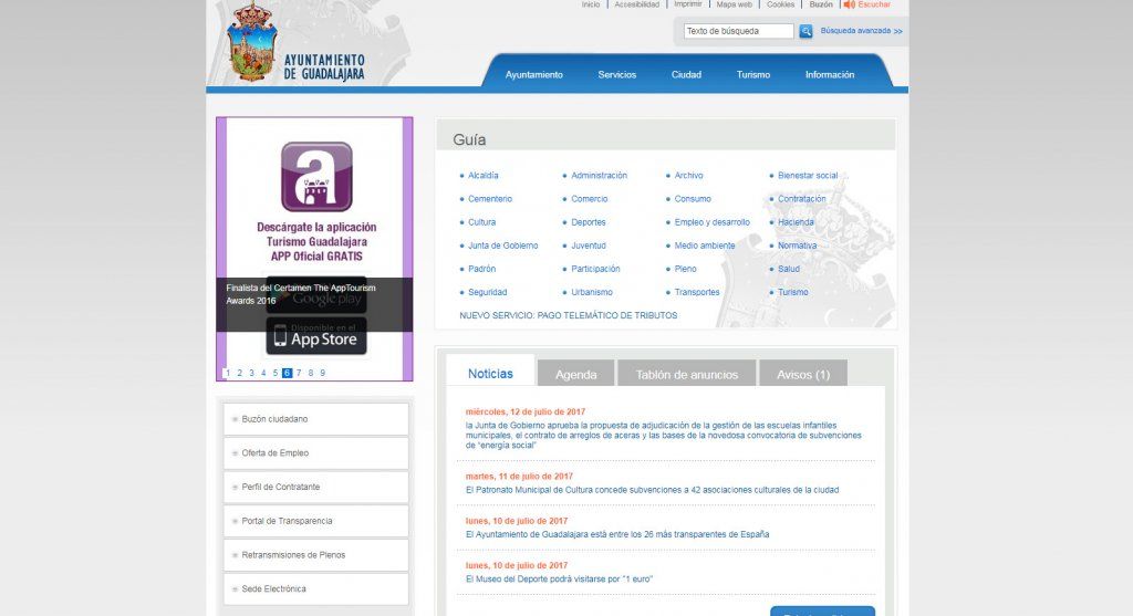 La web del Ayuntamiento de Guadalajara vuelve a la normalidad tras el hackeo de Anonymous