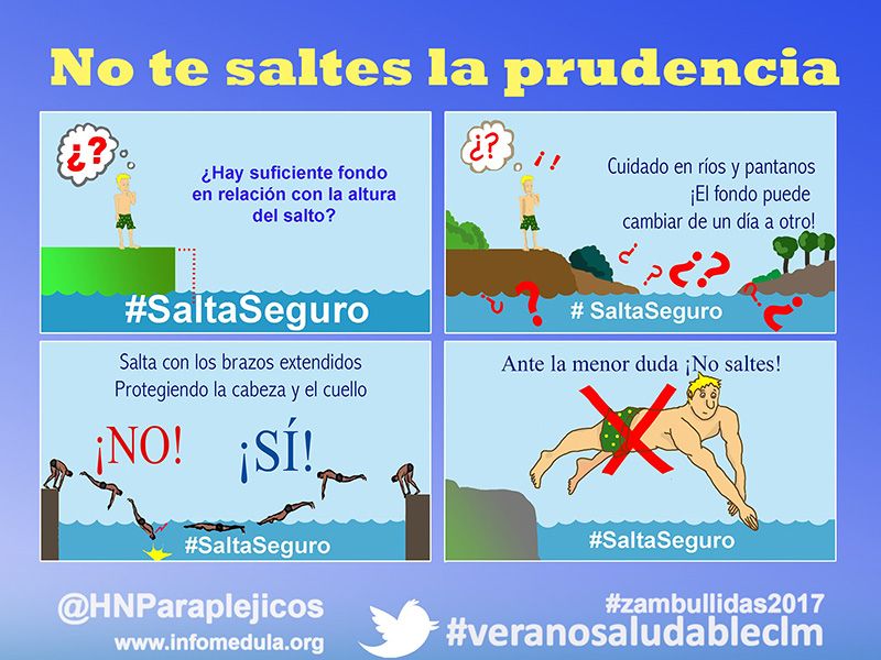 ‘Salta seguro’, nuevo eslogan del Hospital Nacional de Parapléjicos para prevenir que te quedes tetrapléjico por una mala zambullida